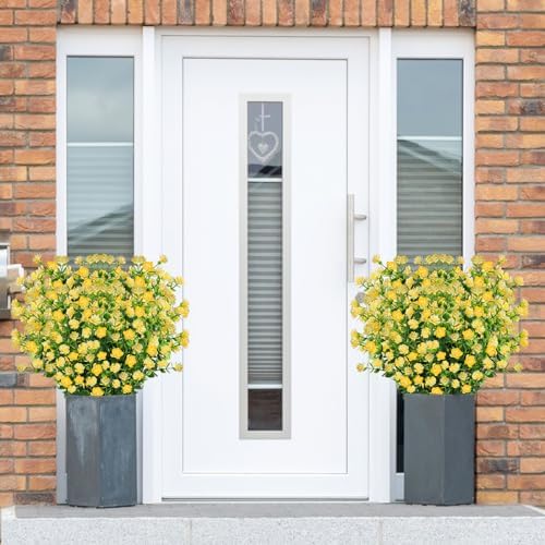 Dremisland 10 Bundles UV Resistant Artificial Boxwood Flowers