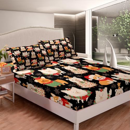 Castle Fairy Christmas Pet Bed Sheet Set Twin Size