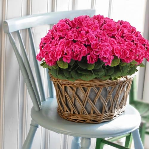 8 Pcs Artificial Geraniums Silk Flowers for Garden Decor