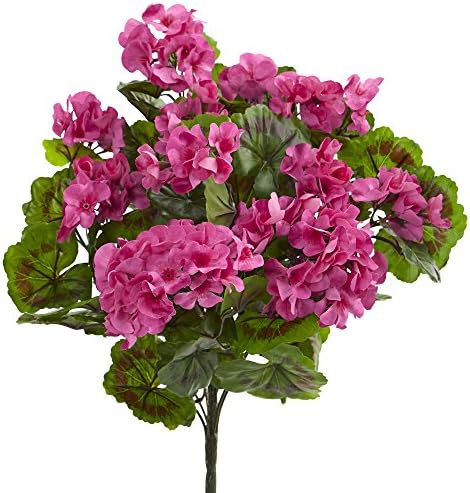 Nearly Natural Geranium Artificial Bush Set of 3 1