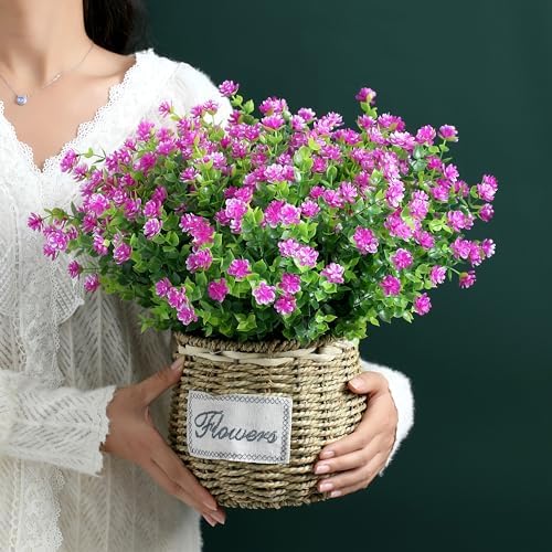 SITUMEIZI 8-Piece Artificial Flowers Set UV Resistant