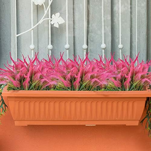 BOUGUI Artificial Flowers 6 Bundles UV Resistant Faux Greenery Decor