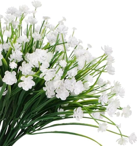 KLUFO 12Pcs Artificial Flowers Outdoor Decor Set