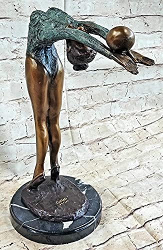 Limited Edition Floor Kid Bronze Sculpture on Marble Base