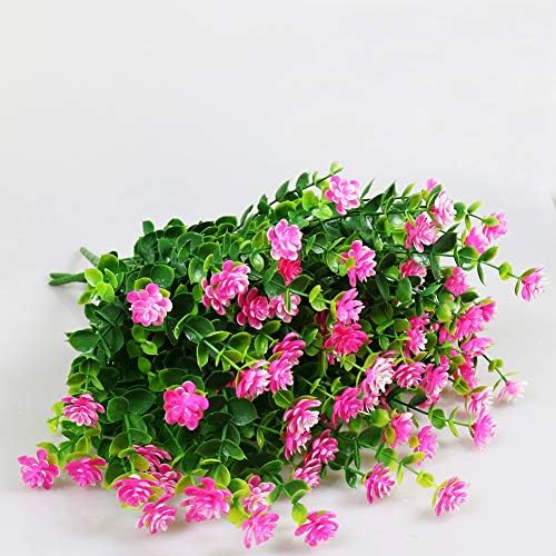 YOSICHY Artificial Flowers 6 Bundles Pink UV Resistant