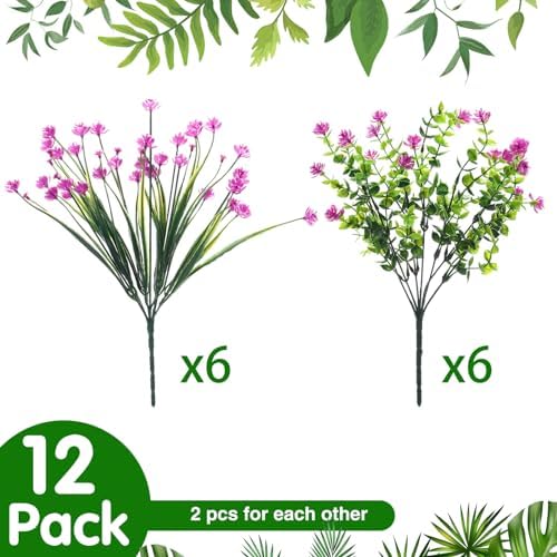 WILLBOND 12 Bundle Artificial Flowers Fuchsia