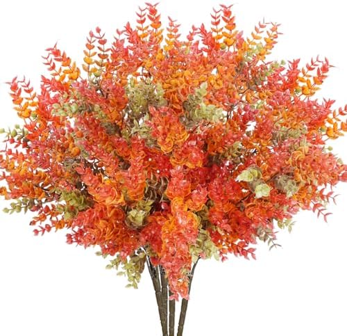 HUAESIN 4-Pack Artificial Fall Flowers for Thanksgiving Decor