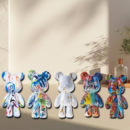 Zige Lily Bear Statue Resin Graffiti Sculpture