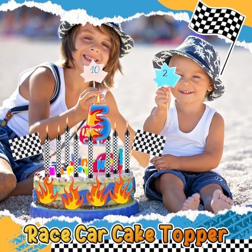 15 Pcs Racing Cars Birthday Number Candles Set