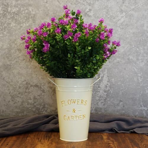 8 Bundles Faux Fuchsia Flowers UV Resistant for Outdoor Garden