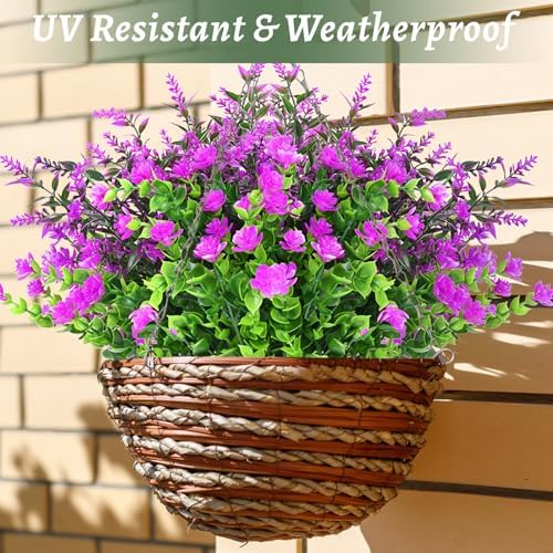 Yastouay 18-Bundle Artificial Flowers for Outdoor Decor