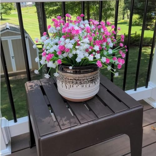 KLUFO 12Pcs Artificial Flowers Outdoor Decor Set