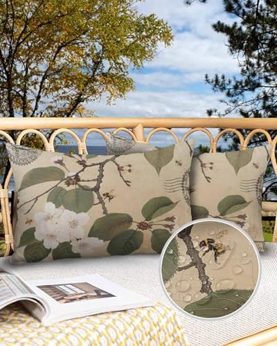 Waterproof Pillow Protector 2 Pack with Retro Flower Design