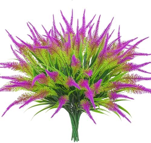 10 Bundles Fuchsia Faux Flowers for Outdoor Decor