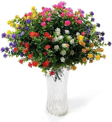 10Pcs Artificial Flowers Bundle for Home Office Decor Wedding