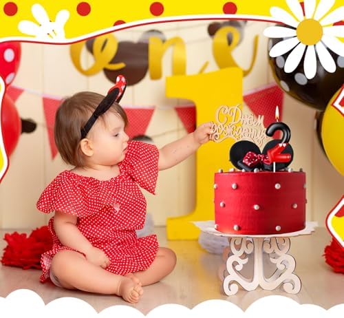 MTLEE Number 2 Birthday Candle with Red Mouse Design