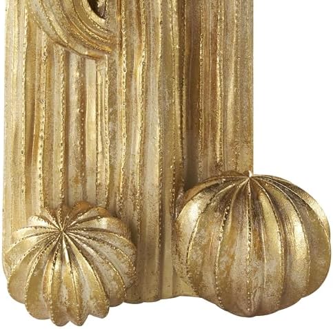 Deco 79 Gold Resin Cactus Sculpture 10 x 7 x 23