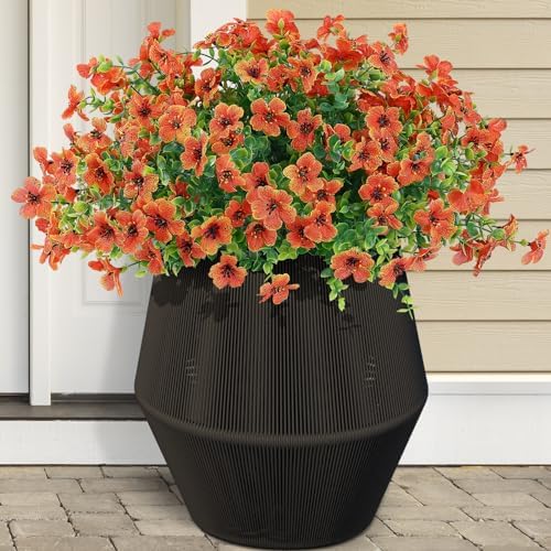 10 Bundles Artificial Orange Flowers for Outdoor Decor
