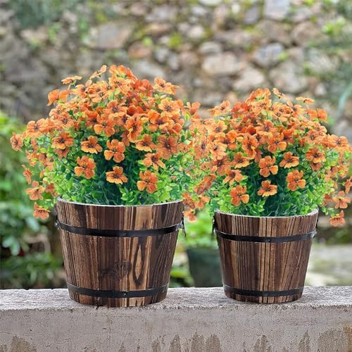 NOV FIRE Artificial Flowers Orange Red 20 Bundles