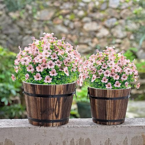 NOV FIRE Artificial Flowers 20 Bundles UV Resistant Pink Decor