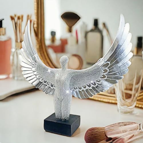 Winged Angel Statue Home Decor - 11 Inch Uplifting Sculpture