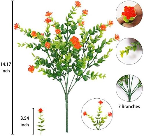 DRT DERUITAI Artificial Flowers Outdoor - 20 Bundles UV Resistant