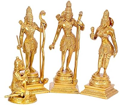 AONA Brass Shri Ram Darbar Statue - 8 Inch Tall