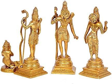 AONA Brass Shri Ram Darbar Statue - 8 Inch Tall