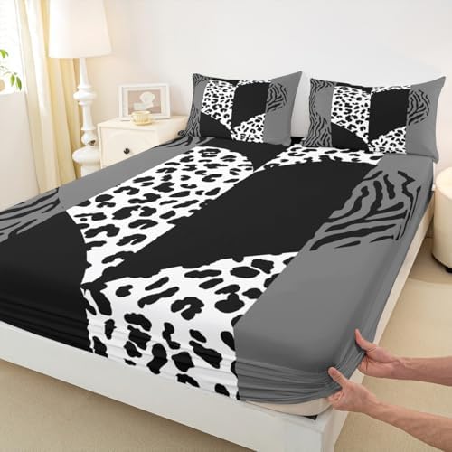 Castle Fairy Leopard Print Zebra Stripes Twin Sheet Set