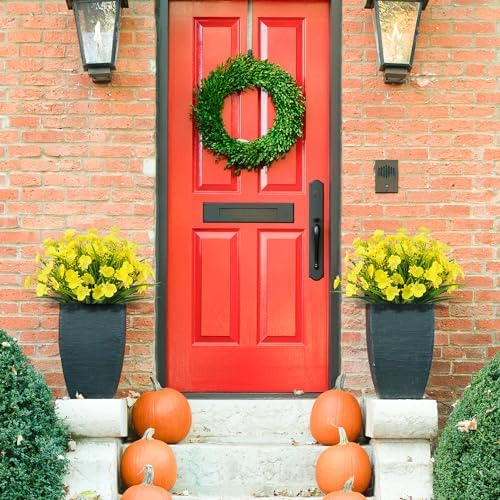 LANKAMO 8Pcs UV Resistant Artificial Flowers Yellow