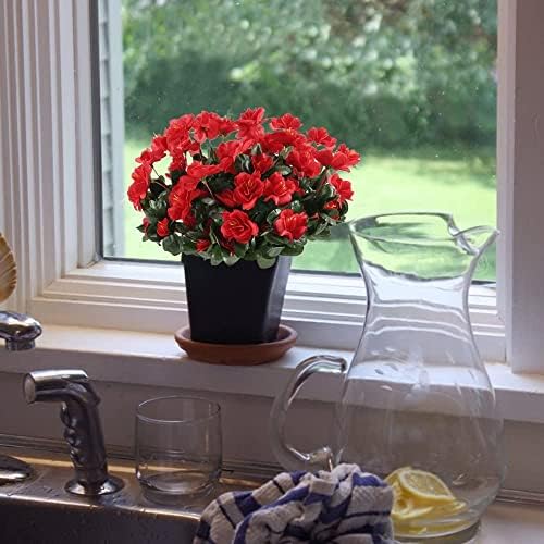 GTIDEA 8pcs Artificial Silk Geraniums for Outdoor Decor