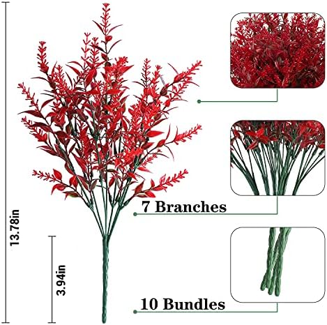 NOV FIRE Outdoor Artificial Lavender Flowers 20 Bundles