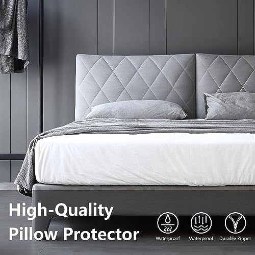Ruili 2 Pack King Size Zippered Pillow Protectors