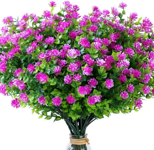 SITUMEIZI 8-Piece Artificial Flowers Set UV Resistant