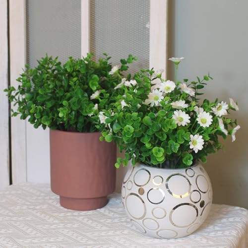 HIFORESTAR Outdoor Artificial Eucalyptus Plants 8 Bundles