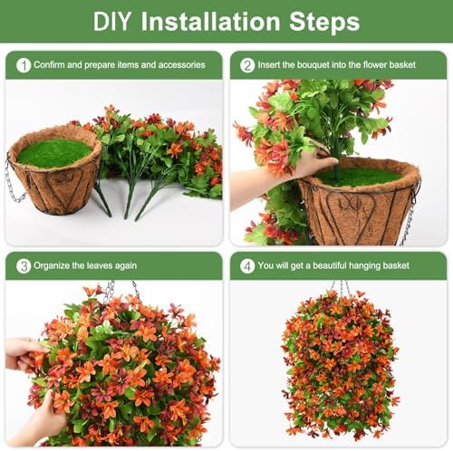 INQCMY Artificial Hanging Flowers Decoration 4pcs