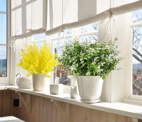 RECUTMS Artificial Flowers 8 Bundles Outdoor Decor White