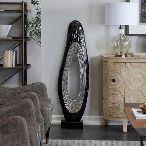 Deco 79 Abstract Teardrop Sculpture with Black Base