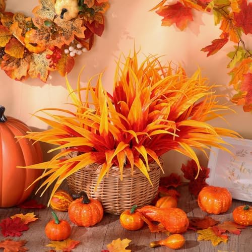 Giegxin 24 Bundle Artificial Fall Plants UV Resistant Decor