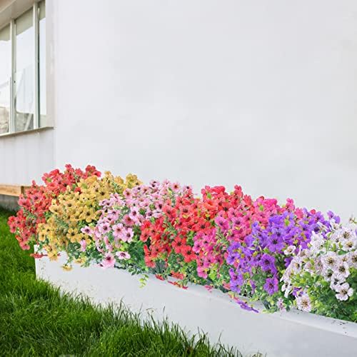 XEOLIAN 12 Bundles UV Resistant Artificial Flowers