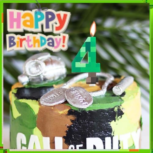 Green Number 7 Birthday Candles with Novel Design