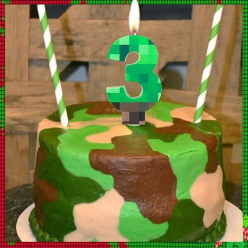 Green Number 7 Birthday Candles with Novel Design