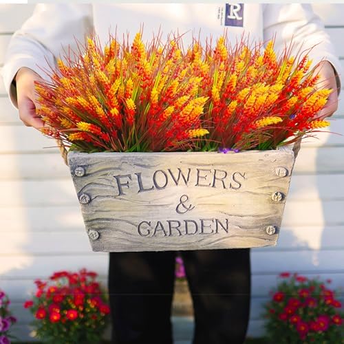 Thinktral 18 Pcs Artificial Fall Flowers UV Resistant