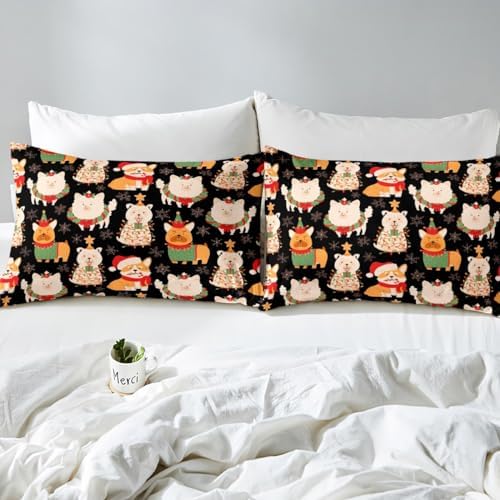 Castle Fairy Christmas Pet Bed Sheet Set Twin Size