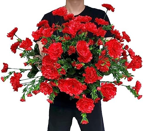 Pack of 4 Artificial Gerbera Daisy Bushes Red