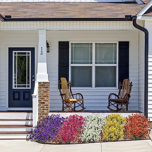 15 Bundles Artificial Flowers for Outdoor Decor