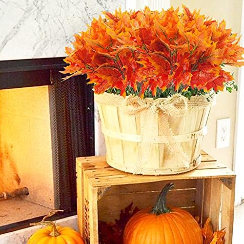 Uieke Artificial Maple Leaves 4 Pcs 100 pcs Fall Decor