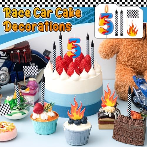 15 Pcs Racing Cars Birthday Number Candles Set