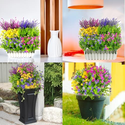 24 Bundle Artificial Flowers for Outdoor and Indoor Use