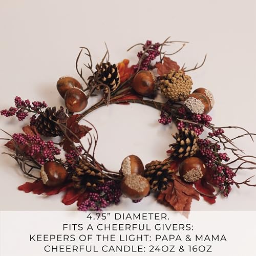 A Cheerful Giver Acorn Branch Wreath Candle Ring